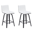 Vienna Counter Height Swivel Bar Stool w/ Snow White Faux Leather/Black-Set of 2