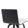 Vienna Swivel Bar Height Stool with Snow White Faux Leather Seat/Black- Set of 2