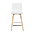 Vienna Counter Height Swivel Bar Stool w/ White Faux Leather Seat & Oak-Set of 2