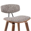 Fox Swivel Counter Height Bar Stool w/ Brown Seat & Walnut Wood Frame- Set of 4