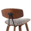 Fox Swivel Counter Height Bar Stool w/ Brown Seat & Walnut Wood Frame- Set of 4