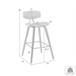 Fox Swivel Counter Height Bar Stool w/ Brown Seat & Walnut Wood Frame- Set of 4