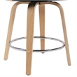 Sonia Swivel Counter Height Bar Stool with Black Upholstered Seat/Oak Wood