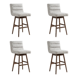 Elias Brown 30&quot Bar Height Swivel Barstool with Morning Fog - Set of 4