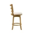 Melindra Swivel Wood Counter Height Bar Stool in Amber/White Boucle - Set of 2
