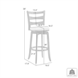 Melindra Swivel Wood Counter Height Bar Stool in Putty Brown/White - Set of 4