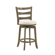 Melindra Swivel Wood Counter Height Bar Stool in Putty Brown/White - Set of 4