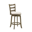 Melindra Swivel Wood Counter Height Bar Stool in Putty Brown/White - Set of 4