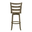 Melindra Swivel Wood Bar Height Bar Stool in Putty Brown/White Seat - Set of 2