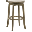 Melindra Swivel Wood Bar Height Bar Stool in Putty Brown/White Seat - Set of 2