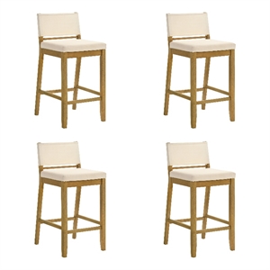Yaneli Bar Height Bar Stool in Amber Glow/White Fabric Seat - Set of 4