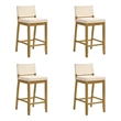 Yaneli Bar Height Bar Stool in Amber Glow/White Fabric Seat - Set of 4