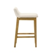 Annikah Wood Counter Height Bar Stool in Amber Glow/White Boucle Seat - Set of 2