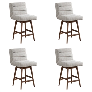 Elias Brown Solid Wood 26&quot Counter Height Swivel Barstool w/ Fog Seat - Set of 4
