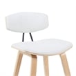 Fox Swivel Bar Height Stool with White Seat and Oak Wood Frame- Set of 4