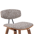 Fox Swivel Bar Height Stool with Speckled Brown Seat and Walnut Wood- Set of 2