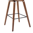 Fox Swivel Bar Height Stool with Speckled Brown Seat and Walnut Wood- Set of 2