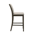 Nolan 26 in. Dark Roast Counter Height Rubberwood Barstool with Grey Fabric Seat