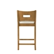 Ren 30 in. Amber Glow Bar Height Rubberwood Barstool with Ivory Fabric Seat