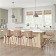 Tyler Counter Height Swivel Bar Stool w/ White Wash/Vintage Brown Seat- Set of 4