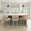 Tyler Counter Height Swivel Bar Stool w/ White Wash/Vintage Brown Seat- Set of 4