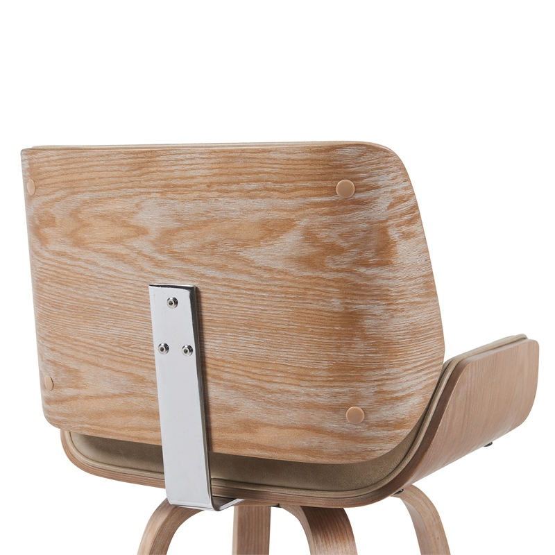 Tyler Counter Height Swivel Bar Stool w/ White Wash/Vintage Brown Seat- Set of 4