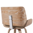 Tyler Swivel Bar Stool with White Wash Wood and Brown Upholstery- Set of 2