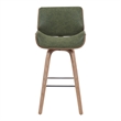 Tyler Swivel Bar Stool with White Wash Wood and Green Upholstery- Set of 2