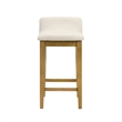 Annikah Wood Counter Height Kitchen Bar Stool in Amber/White Boucle - Set of 4