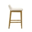 Annikah Wood Counter Height Kitchen Bar Stool in Amber/White Boucle - Set of 4
