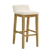 Annikah Wood Bar Height Bar Stool in Amber Glow w/ White Boucle Seat - Set of 3