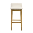 Annikah Wood Bar Height Bar Stool in Amber Glow w/ White Boucle Seat - Set of 3