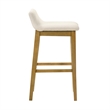Annikah Wood Bar Height Bar Stool in Amber Glow/White Boucle Seat - Set of 4