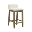 Annikah Wood Counter Height Bar Stool in Putty Brown/White Boucle Seat- Set of 4
