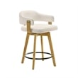Callah Counter Height Bar Stool in Amber Glow/White Boucle Fabric - Set of 2
