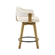 Callah Counter Height Bar Stool in Amber Glow/White Boucle Fabric - Set of 2