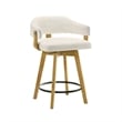Callah Counter Height Bar Stool in Amber Glow/White Boucle Fabric - Set of 4