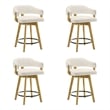 Callah Counter Height Bar Stool in Amber Glow/White Boucle Fabric - Set of 4