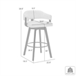 Callah Bar Height Bar Stool in Amber Glow/White Boucle Fabric Seat - Set of 4