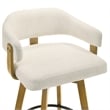 Callah Bar Height Bar Stool in Amber Glow/White Boucle Fabric Seat - Set of 4