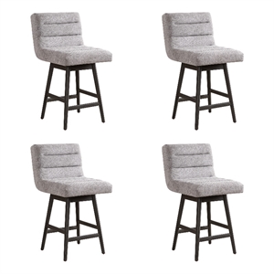 Elias Gray 26&quot Counter Height Swivel Barstool/Gray Fabric Seat - Set of 4