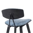 Fox Swivel Counter Height Bar Stool with Blue Seat and Black Wood Frame-Set of 3