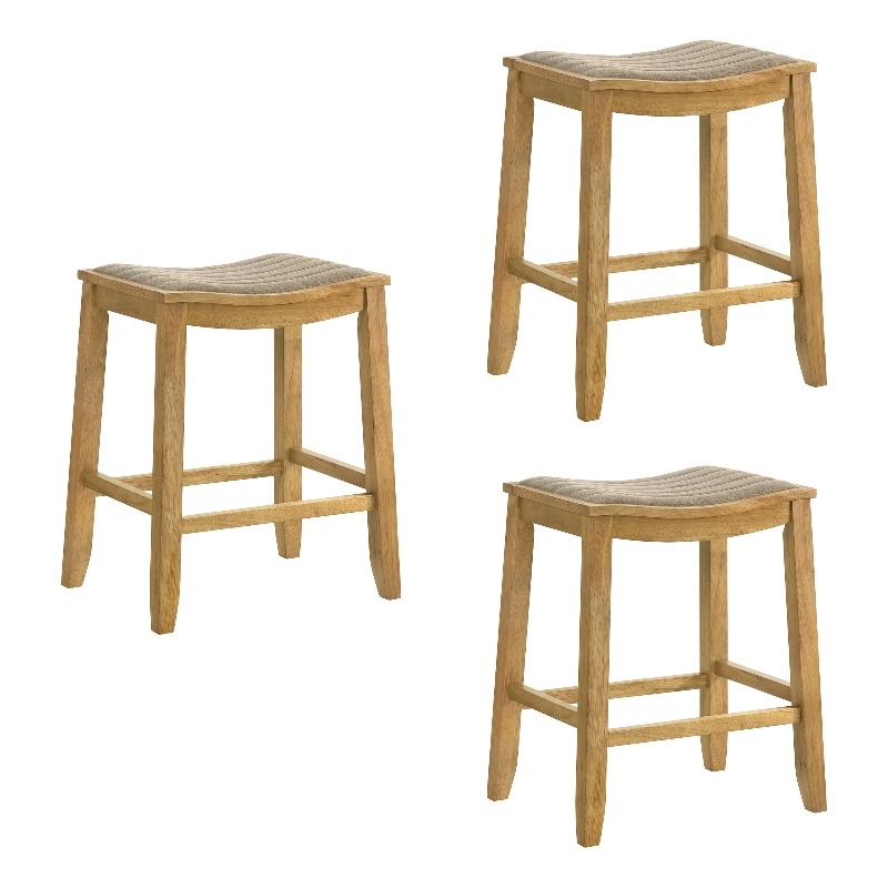 Iyani Counter Height Bar Stool in Amber Glow with Twilight Taupe Seat- Set of 3