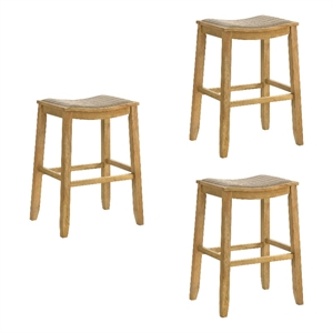 Iyani Bar Height Bar Stool in Amber Glow with Twilight Taupe Seat - Set of 3