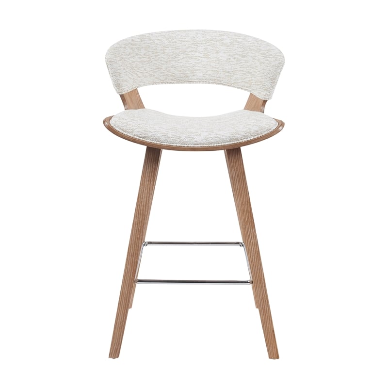Jagger Counter Height Bar Stool in White Wash with Oatmeal Upholstered Seat