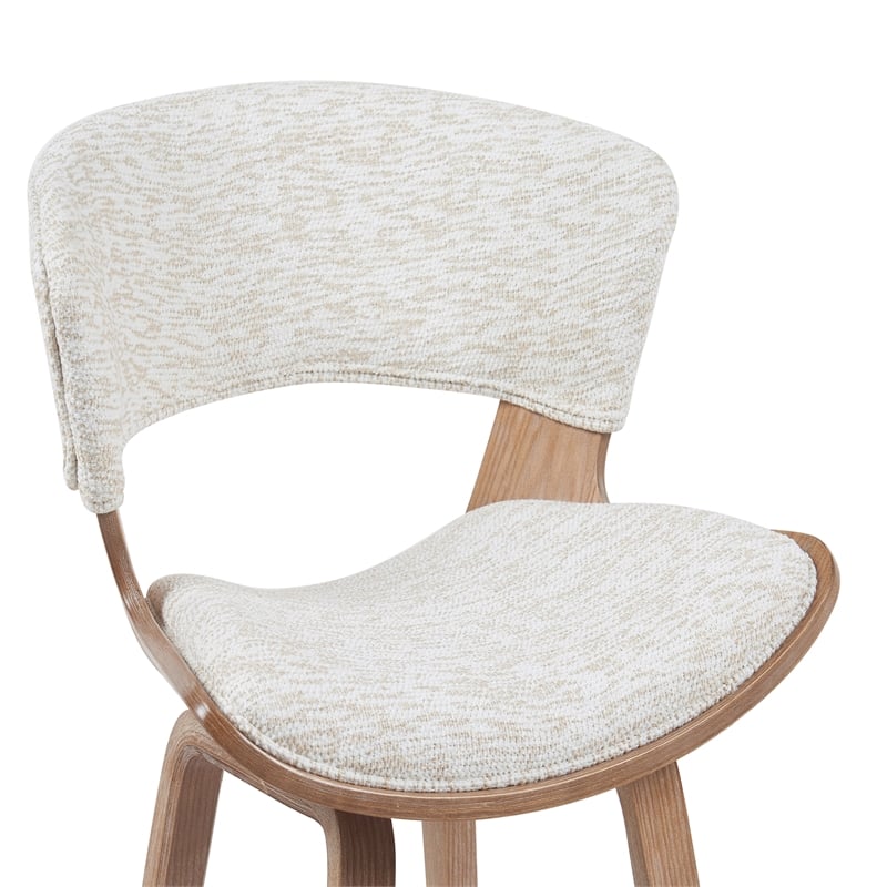 Jagger Counter Height Bar Stool in White Wash with Oatmeal Upholstered Seat