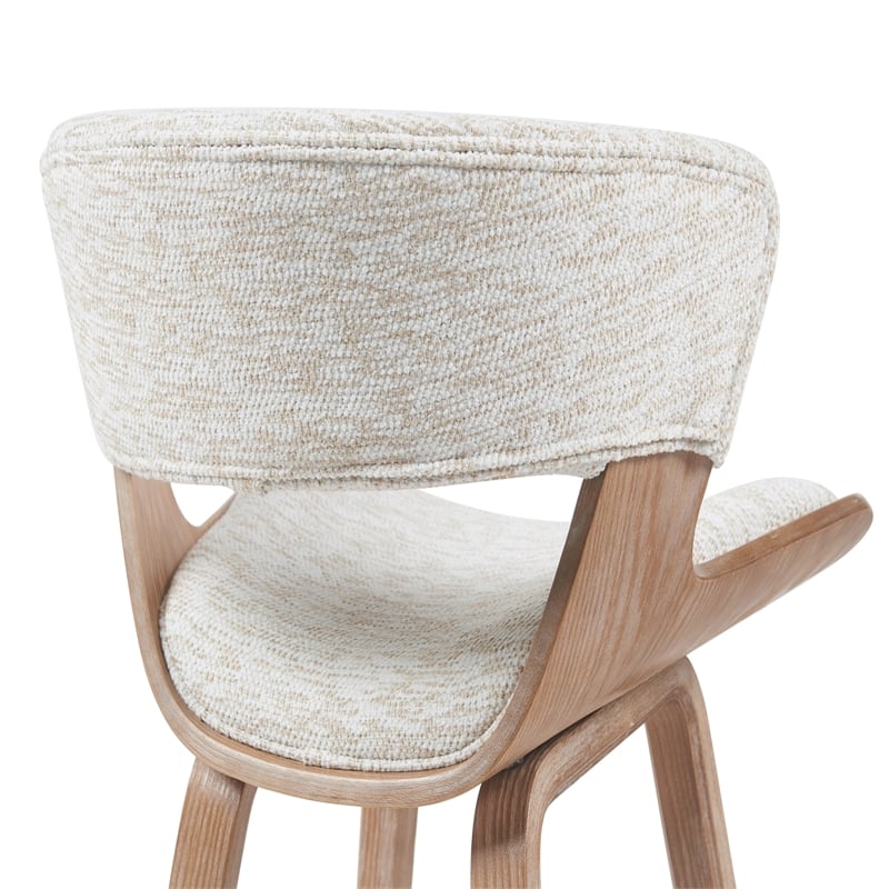 Jagger Counter Height Bar Stool in White Wash with Oatmeal Upholstered Seat