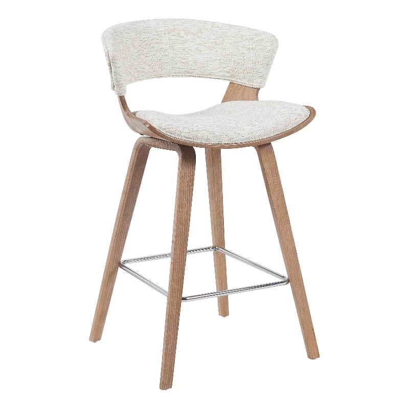 Jagger Counter Height Bar Stool in White Wash with Oatmeal Upholstered Seat