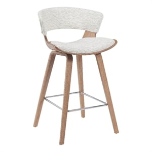 Jagger Counter Height Bar Stool in White Wash with Oatmeal Upholstered Seat