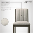 Nolan 30 in. Dark Roast Bar Height Rubberwood Barstool with Grey Fabric Seat